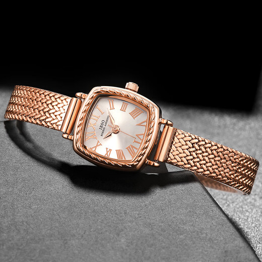 IBSO (IBSO) Top-Ten-Markenuhren für Damen, britische Studentenuhren aus Stein, Geburtstagsgeschenke für Freundinnen und Ehefrauen, 9226 ganz gold-schwarzer Gürtel, importiertes Uhrwerk