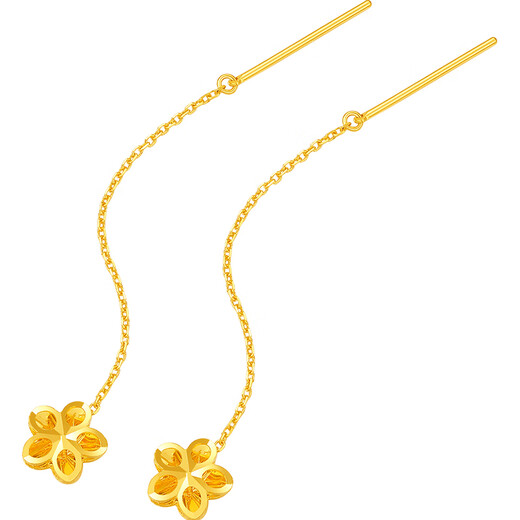 Liuguifu Jewelry Gold Ear Wire Huaying 5G Gold Earrings Pure Gold Stud Earrings for Women FH0200388 0.70g