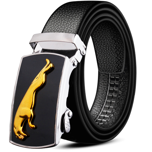 VANLUNTALU new belt men's fashionable automatic buckle business casual belt middle-aged and young Korean version men's belt simple versatile belt black face