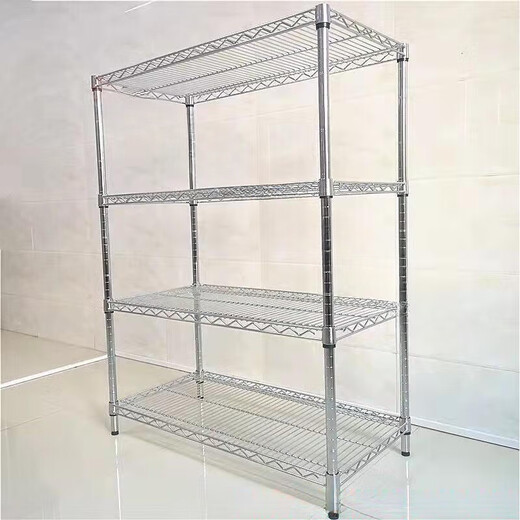 Shantoulincun stainless steel mobile wire mesh storage rack carbon steel shelf chrome-plated wire mesh stainless steel household wheel movable bin reinforced length 1518mm*width 355mm*height 1800mm without wheels