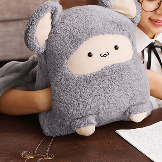 FOOJO holiday gift cartoon doll pillow quilt multi-functional pillow blanket student nap blanket outdoor car pillow cushion creative gift card card mouse