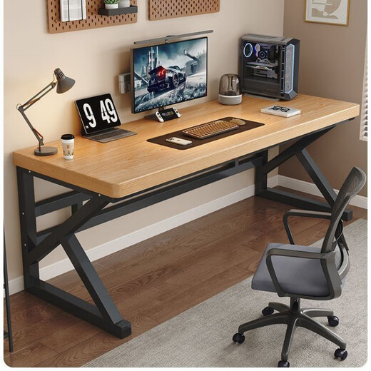 Qiaogu solid wood computer desk desktop simple modern desk home desk Nordic office e-sports work student writing desk solid wood thickened ironwood color door-to-door solid wood desktop + customized consultation customer service