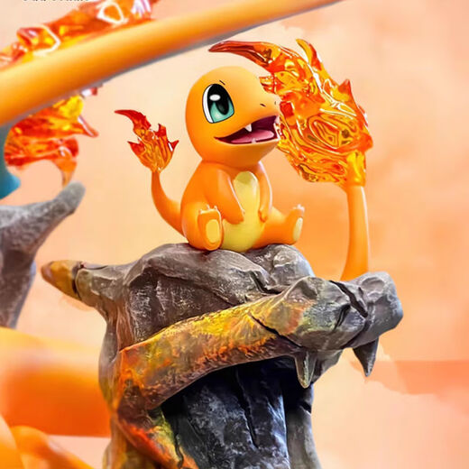 Youguan Fire Dragon Grande Figure Egg Valley Fire Dragon Fire Dragon Fire Series Family Bucket Pet State Mode Figure Egg Mountain Egg Valley Fire Dragon (Can Glow) Hauteur de 32 cm de largeur 31 cm de profondeur 28cm