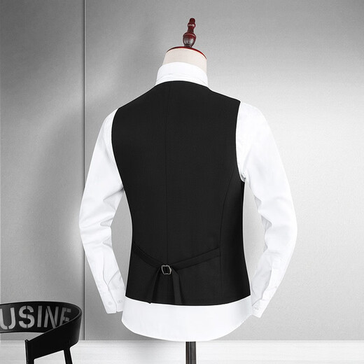 XINING XINING XINING TRAUS Vest Vest Men's Decoration Body Body Professional Matrimonio Marrio Marrio Marrio El novio del novio del chaleco negro de una sola pieza 2xl