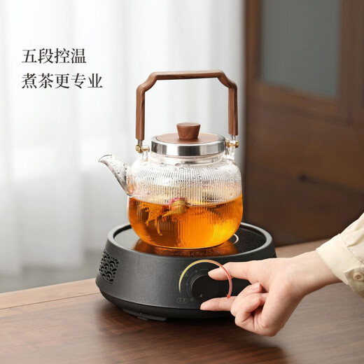 Electric pottery stove tea maker household small mini electric tea stove iron kettle pottery pot glass tea stove 3 ceramics - black pottery Haiwuya electric pottery stove 1000w