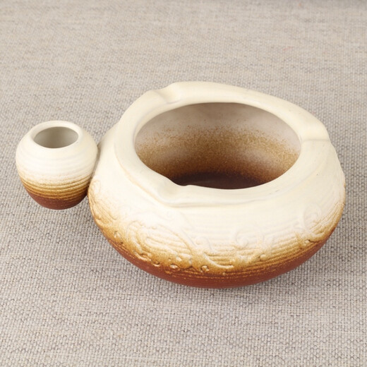 Ashtray European retro ashtray creative personality ceramic ashtray boyfriend fashion large living room ashtray home ashtray to create a fortune Bamboo green tall ashtray (movable style)