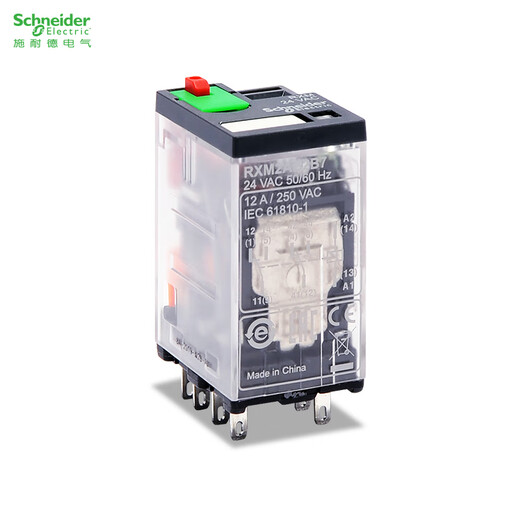 Schneider intermediate relay RXM2AB2B7 two open and two closed 8 pins 12A AC24V small with indicator light middle
