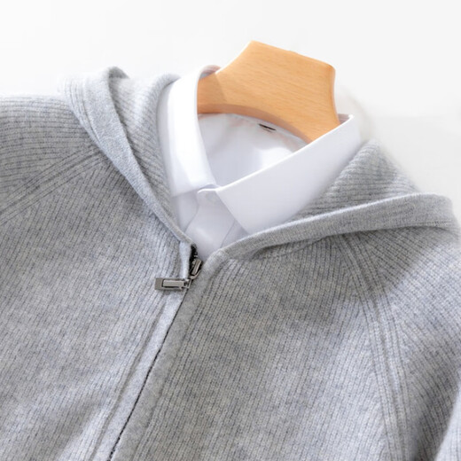 Hengyuanxiang Men's Wool Sweater Hooded Cardigan Solid Color Casual Sweater Hoodie Long Sleeve Zipper Plush Jacket Knitted Jacket Style Blue 3XL