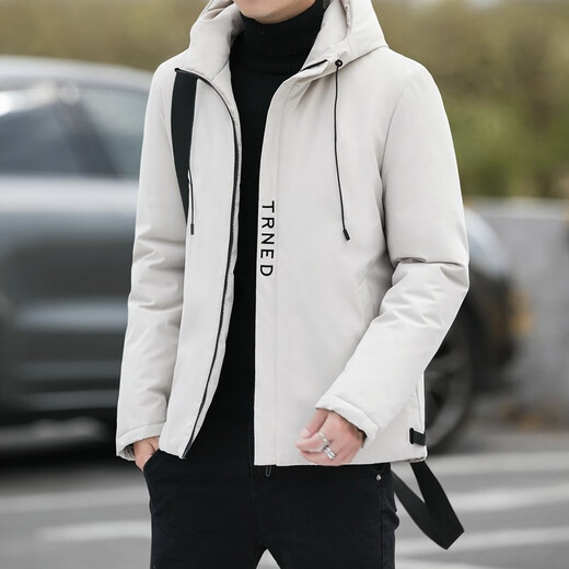 凡纯 秋冬短款男装外套 保暖连帽棉衣 易穿搭青年韩版修身棉服男棉袄子 工装外套男服饰 M8039 6627黑色 XL