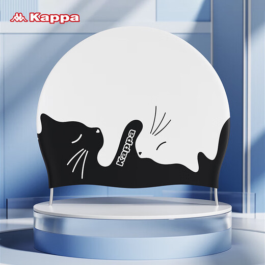 Kappa swimming cap women's silicone waterproof ear protection long hair adult non-stretch swimming cap