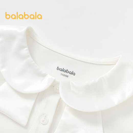 Balabala children's clothing girls T-shirt long sleeve inner autumn wear sweet print original white 10101-201324100010 110cm