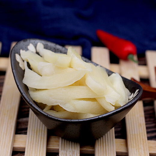 Lanxiangyuan Anhui Spezialität Zungenginger Scheiben weißer Ingwer Süßer und sauer eingeweichte Ingwer süße Ingwersauce Ingwer Salzige Ingwer Scheiben 1050 g süß -saurer Ingwer 1 Flasche