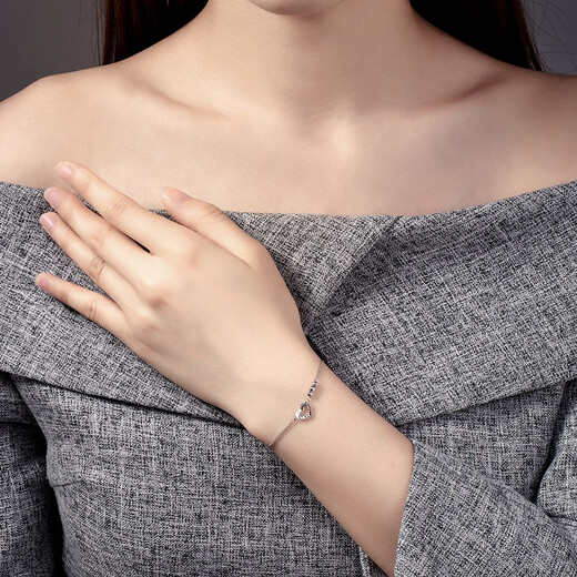 ZLF (ZLF) PT950 platinum bracelet for women, platinum love beaded bracelet, 2.41g 16cm