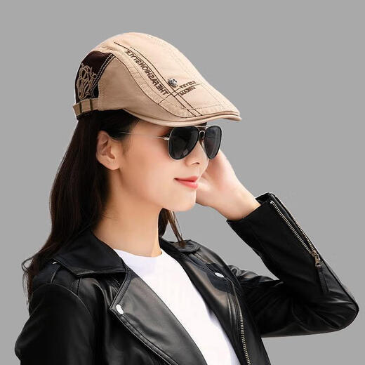 Three green caps, fashionable and versatile berets, trendy men's sun visors, British progressive hats, brown 1