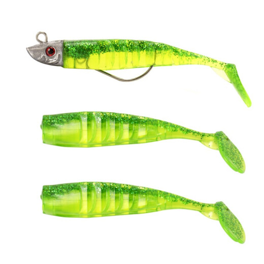 Xintao Luya soft bait fish-shaped lead head soft worm crank hook T-tail soft bait 15g 26g long-range bionic fake fish bait anti-hanging bottom package lead fish sea fishing freshwater bait gold 15g