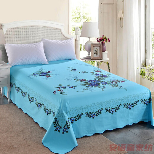 Porphyry oak old Shanghai cotton old coarse cloth sheets national old-fashioned mercerized nostalgic Shanghai printing thickened retro single piece Wealth and prosperity - pink 220x225cm - (for 1.5 meters bed)