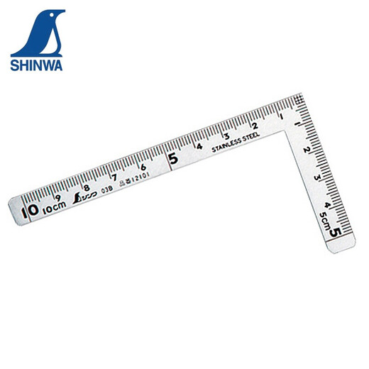 Shantou Lin Village und die Messung von 10*5 cm Ultra-kleiner gekrümmter Größe drei Zoll Handwerker 12101 Edelstahl kleiner Eckherrscher mit demselben Lineal vorne und hinten mit demselben Lineal vorne und hinten