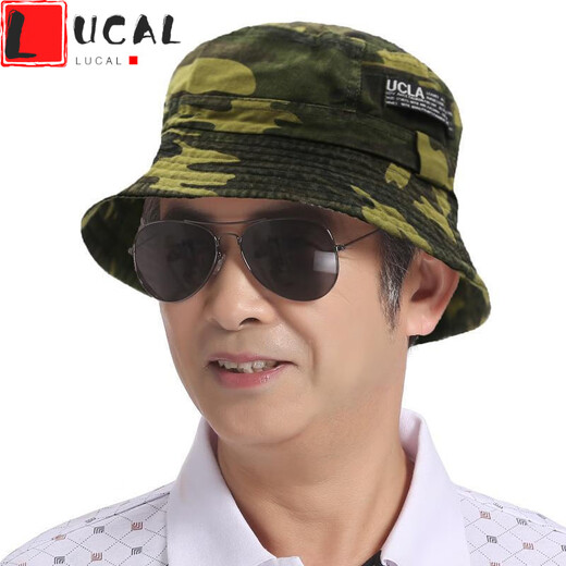 LUCALY中国风礼帽男士渔夫帽春秋老年休闲晒太阳帽中年男老人男式夏遮阳爸爸帽子 深灰色 均码(57-59cm)