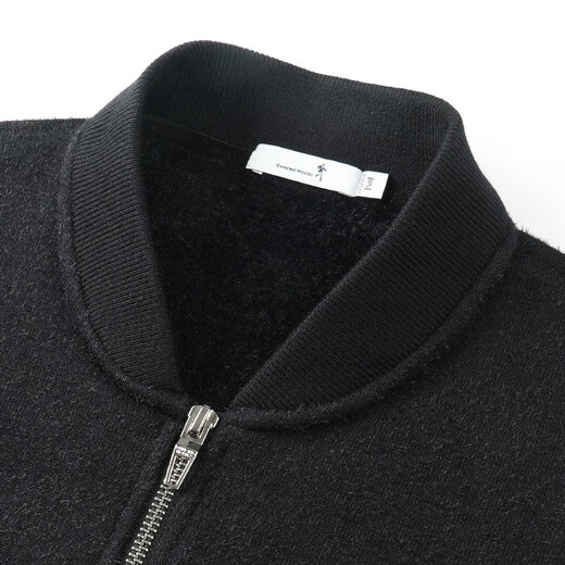 Dancing with the wolf [adding velvet] cardigan knit sweater for men 2024 winter new casual jacket warm sweater for men 2027 black 001 165/84A/S