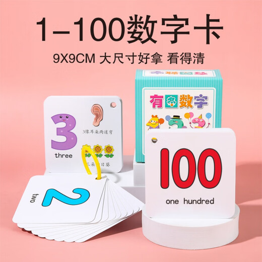 Cartes numériques de lapin pour enfants 1-100 nombres purs