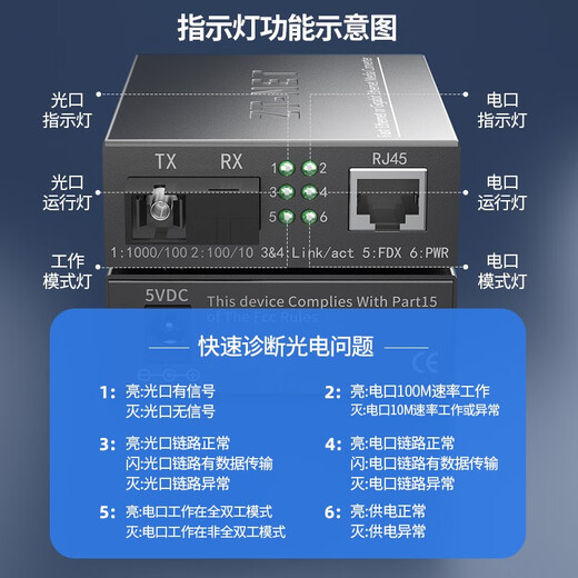 ZT-net Gigabit single-mode single-fiber optical fiber transceiver multi-mode dual-fiber photoelectric converter long-distance network transmitter SC interface Gigabit multi-mode dual fiber 2 kilometers (one set)