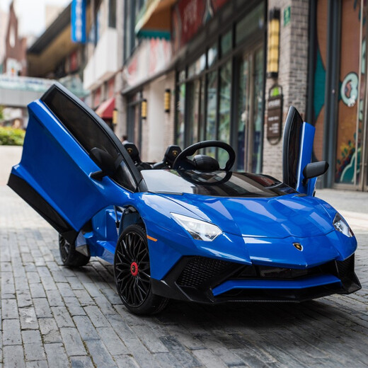 Cooperate with Lamborghini children's electric car four-wheeled with remote control baby toy sports car can sit on the stroller red Bluetooth + fast charging + alloy shell lithium battery