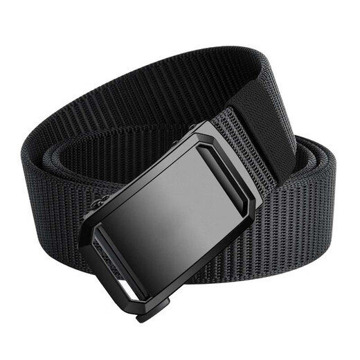Feikawei Cinturón de hebilla automático para hombres Cinturón de hebilla informal Cinturón de trenza perezosa Cinturón militar para hombres Nylon Tactical Students [Gray] Hebilla automática 120*3.3cm