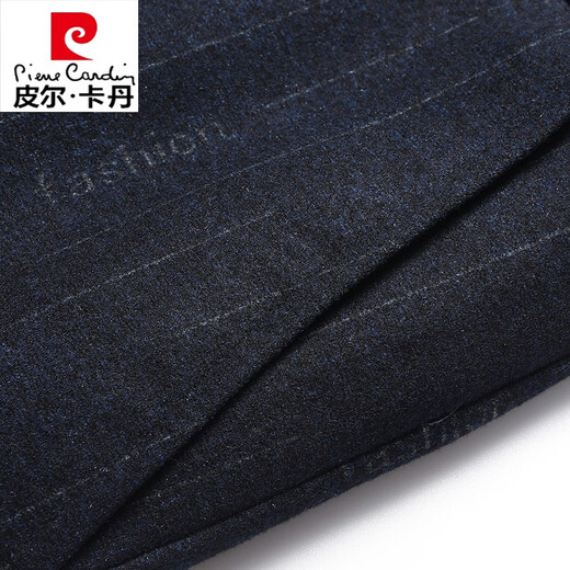 Pierre Cardin pure wool suit men's high-end striped spring and autumn high-end business casual brand suit jacket men's blue vertical pattern XL