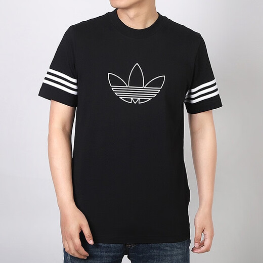 Adidas Clover Herren-Stoff Neuer Sport und lässige runde Hals Kurzarm T-Shirt GE0835 FM3897 S