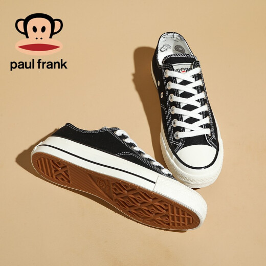大嘴猴（paul frank）帆布鞋女学生青少年男女同款韩版高帮鞋街拍休闲鞋女生板鞋 1047黑色 39