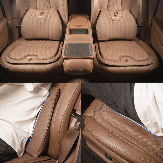 Magdola Porsche New Cayenne Macan Sommerkissen 718 Paramela 911 Sitzkissen atmungsaktive Spezialauto Stuhl Kissen Porsche Spezial - Sitzkissen + Taille [Vulkanrot]