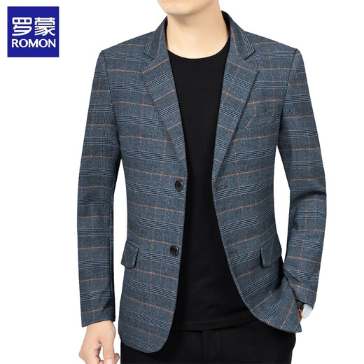 Costume masculin Romon Spring Nouveau style papa costume décontracté, single-morceau top printemps and automne d'âge moyen et jeune homme à un seul morceau de la veste des hommes XZ1750 Blue Grey 180 [recommandé 135-150jin [Jin est égal à 0,5 kg]]]