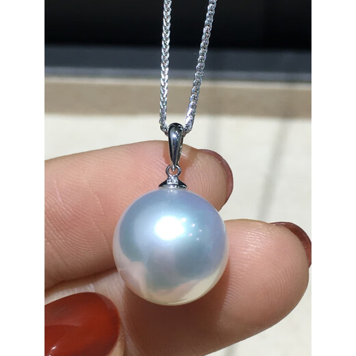 South Sea white pearl pendant cold light Australian white extremely strong light 18K gold seawater pearl oyster bead melon seed buckle Australian white pearl 10mm