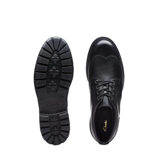 Clarks Batcombe series new men's business commuting brogue carved British casual leather shoes black 261734387 41