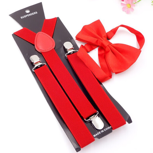 Xianglaner men and women universal casual bow overall belt elastic suspender belt elastic suspender clip adjustable suspender clip white 1 pc