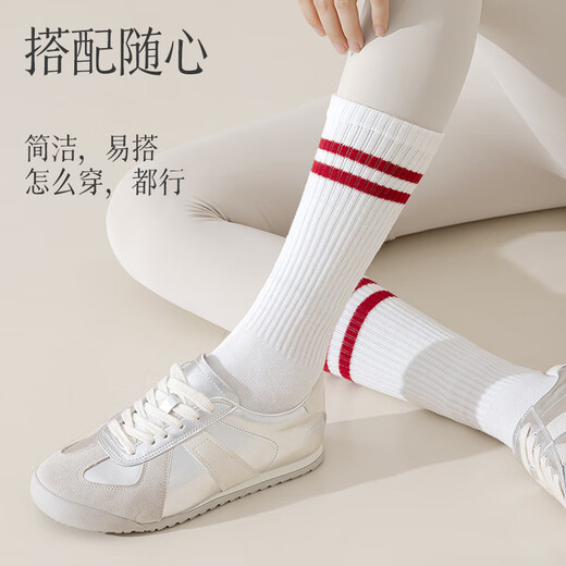 Zhenxing footwear pure cotton five-finger yoga socks women's mid-calf socks spring and autumn Pilates non-slip sweat-absorbent dance fitness sports socks white + purple + black 3 pairs one size fits all (90)-(95) pure cotton yoga socks/sports deodorant