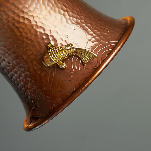 Rongshantang copper tea drain tea filter tea strainer tea strainer tea separator funnel bracket set tea set accessories copper colored fish play tea bracket