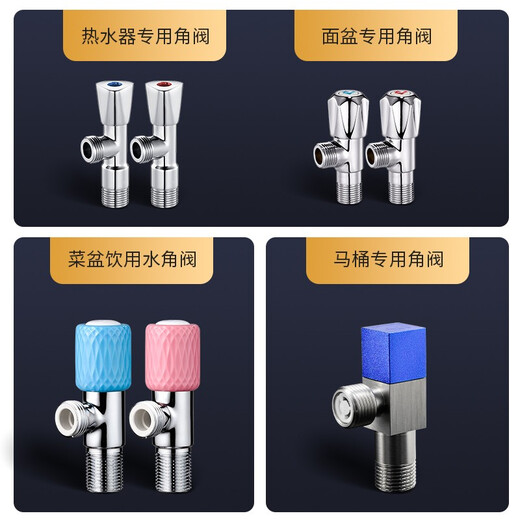 潜水艇角阀全铜止回阀马桶洗手盆热水器专用角阀八字阀国标4/6分用套装 F702 热水器专用角阀（单热）