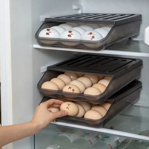 Sukuu egg storage box refrigerator crisper kitchen supplies egg box can be stacked egg tray packaging box organization box egg storage box transparent 3-pack
