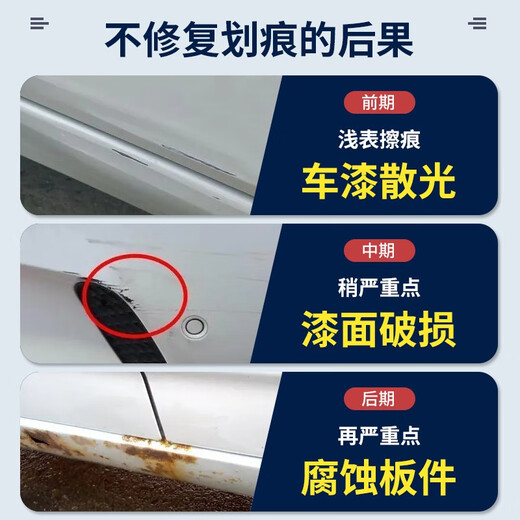 Fu Xuan car touch-up pen pearl white car paint scratch repair artifact special white repair spot paint pen black silver gray wax general white deep repair touch-up pen + sandpaper + scratch wax