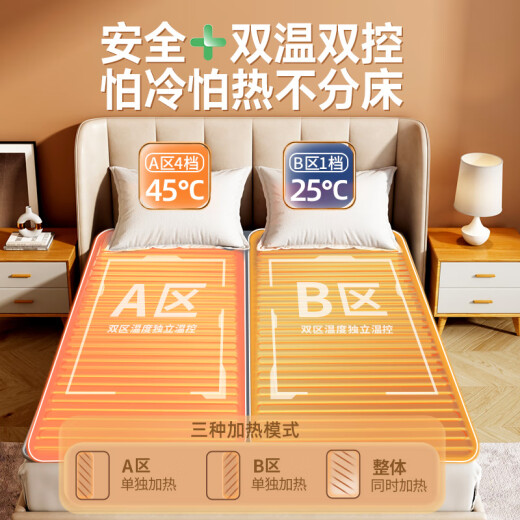 Nanjiren electric blanket (2.0 meters long and 1.8 meters wide) double flannel electric mattress with mite removal, intelligent timer and automatic power off