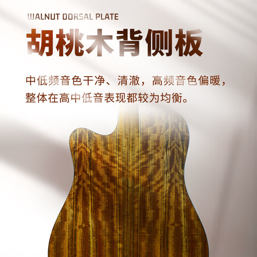 Brook布洛克布鲁克V12 S25吉他单板民谣吉他面单木吉他吉它初学者 41英寸复古色缺角V12G-DCM 哑光 原声款