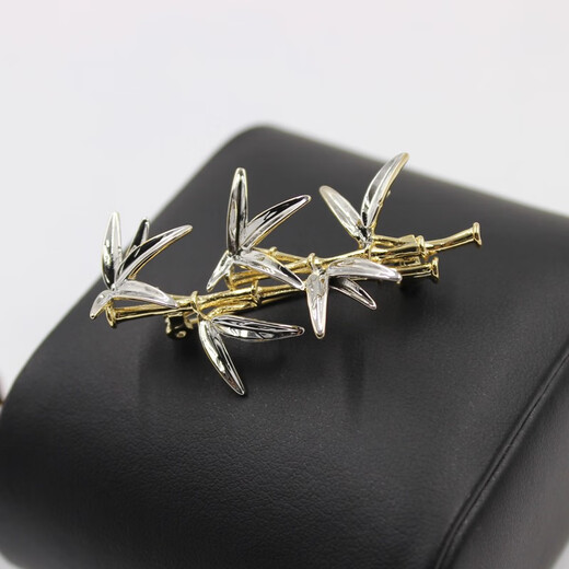 Xifei Men's Brooch Gentleman's Bamboo Corsage Pin Two-color Suit Overcoat Clothing Accessories Business Casual Accessories