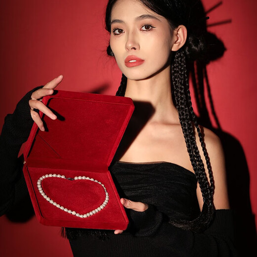 Tsful Pearl Necklace Young Model 2025 New Genuine Natural Freshwater Pearls for Wife’s Birthday Gift for Mom Fanghua Pearl Necklace Red Velvet Gift Box
