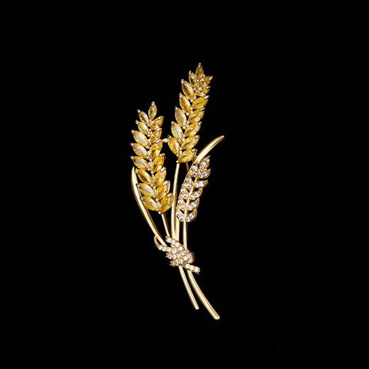 Kamalun (KAMALUN) wheat ear brooch, high-end women's luxury pin, suit coat, fashion accessories, corsage badge, birthday gift for girlfriend, wheat ear brooch + brand gift box, no engraving