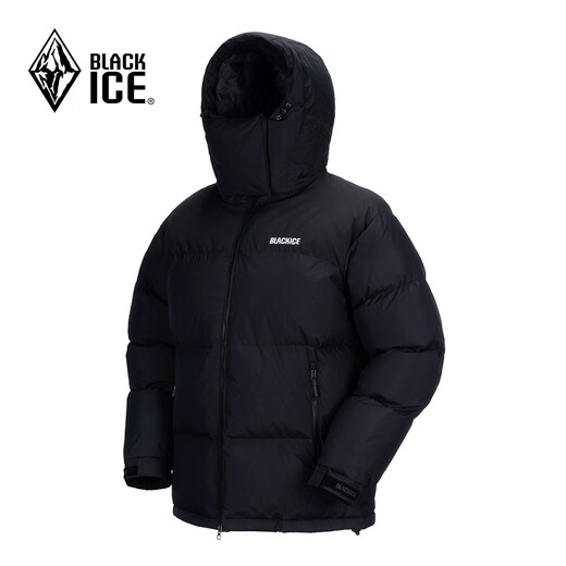 Black Ice (BLACKICE) 8536 new goose 700 pony outdoor windproof waterproof and warm thick live hat color-blocking down jacket Black Black L