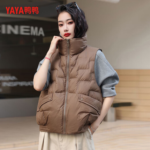 YAYA (YAYA) autumn and winter warm urban outdoor down vest stand collar anti-cold fashion women's vest duck down outer vest for women