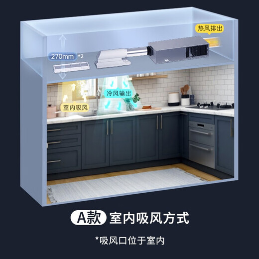 Panasonic kitchen air conditioner integrated built-in, highly efficient and oil-proof, powerful refrigeration, original LED lamp, suitable for new house installation, 1 HP, powerful refrigeration | high-efficiency oil-proof | universal model with internal air suction