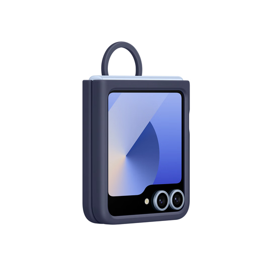 三星（SAMSUNG）Galaxy Z Flip6 原装指环式硅胶保护壳 手机壳 保护套 深蓝色