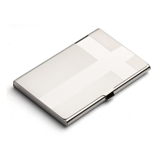 Stainless steel card bag brushed mirror business card holder business portable bank card box portable storage metal anti-demagnetization horizontal flip full wired flip full wired flip full wired